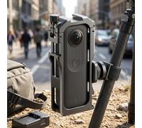 Aluminum Cage Frame for Insta360 for x4 Air Camera Metal Utility Frame Case 13cm Shockproof Black Protective Camera Cage for Outdoor Travel Vlogging Lightweight Alloy Frame 65g for Action Camera Full
