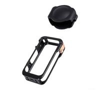 Aluminum Camera Cage for Insta360 X6 for Quick Release Aluminum | for Quick clip-on lock, tool-free install, secure fit, aluminum build, black and gold finish(X6 framelens cover)