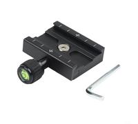 Aluminum Camera Rail Nodal Slide Quick Release Plate Clamp with Bubble Levels for Precision Nodal Point Adjustment Standard Tripod Head Interface for Panoramic Photography Black 50mm(60mm)