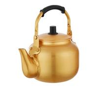 Aluminum Camping Kettle - Yellow Aluminum Lightweight Kettle | Coffee Maker and Teapot for Outdoor Campfire, Durable Aluminum Water Boiler, Metal Water Heating Kettle