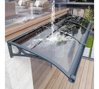 Aluminum Canopy Awning for Front Door Polycarbonate Overhang Window Awning Sunshade Protection Multiple (W120*L300cm)& Stylish Design