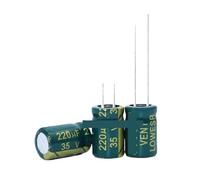 Aluminum Capacitor 10V 16V 25V 35V 50V 400V 100UF 220UF 330UF 470UF 680UF 1000UF 1500UF 2200UF 3300UF High Frequency Low(100V220UF 10PCS)