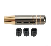 Aluminum Car Gear Shift Knob Shifter Lever, 5 Inch Black Gold Weighted Handle Replacement for Manual & Automatic Transmission Vehicles with 3 Adapters (8mm,