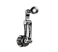 Aluminum Car Phone Mount Extension Arm with 17mm Ball Joint, Adjustable Air Vent Holder Adapter for Smartphone GPS, Silver Metal Alloy Bracket for Center Console and Dashboard