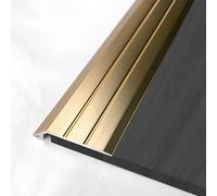 Aluminum Carpet Cover Strips, Self Adhesive Flooring Threshold Transition Strip for Joining Floor Gaps Tiles Carpet Bridge The Height Between 2-5.0MM(Gold)
