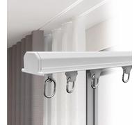 Aluminum Ceiling Curtain Track - 13.1ft Hidden Sliding Room Divider Rail - Recessed Metal Rod for Curtains - Ideal for Home & Office Spaces (Black)
