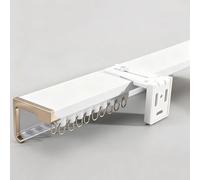 Aluminum Ceiling Curtain Track box Set Ceiling/Wall Mount Room Divider Single Curtain Rail System Silent pulley for Living Room, Bedroom(Side-mounted,5.3m/17.4ft)