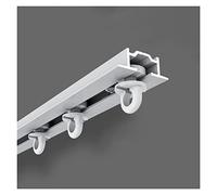 Aluminum Ceiling Curtain Track for Hidden Mount, White Black, Recessed Balcony Sliding Rail for Privacy Divider, Straight Rod with Complete Kit(3.5ft/106.6cm)
