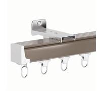 Aluminum Ceiling Curtain Track Room Divider Poles with Silent Alloy Pulleys Wall Mounted Drapery System 300cm/9.8ft for Curtains & Room Dividers (Champagne Side)