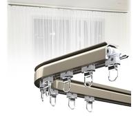 Aluminum Ceiling Curtain Track System 6m/19.7ft Rail for Wall or Ceiling Mount Ideal for Bay Windows Easy Installation Modern Curtain Rod Solution (Color: A)