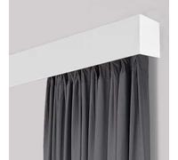 Aluminum Ceiling Curtain Valance Track Rod Single Rail Drape Pole with Cover Ideal for Kitchen Living Room Bay Windows Complete Curtain Box Kit (1.6m/5.2ft)