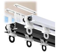 Aluminum Ceiling Mount Curtain Track Set Recessed Hidden Rod Silent Sliding Track for Curtains in Bathroom Office Hospital Bedroom Living Room - Black 5.58FT (2 x 0.85m)