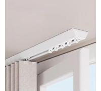 Aluminum Ceiling-Mounted Curtain Track System Extra Long 4.5M Sliding Curtain Rail for Room Divider2mm Thick Rod in White - Ideal for Home & Commercial Use