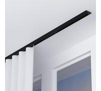 Aluminum Ceiling Mounted Curtain Track System23ft UltraThin Sliding Room Divider Rod with Quiet Pulleys Easy Install BlackPerfect for Home Decor & Space Management