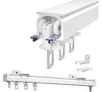 Aluminum Ceiling Track for Curtains & Room Dividers 160cm (5.2ft) Adjustable Rail System with Runners Wall or Ceiling Mount White 50 400cm Options