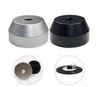 Aluminum Center Adapter for 7 Inch EP Vinyl Record Turntables, Dome Design (Silver)