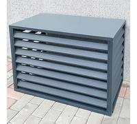 Aluminum Central Air Conditioner Protection Cover For Outside Units, Outdoor Freestanding Privacy Screen Fence Panels Trash Can Enclosure Flower Stand Decorative Outdoor AC Unit Cover ( Color : Grey ,