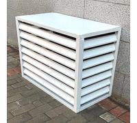 Aluminum Central Air Conditioner Protection Cover For Outside Units, Outdoor Freestanding Privacy Screen Fence Panels Trash Can Enclosure Flower Stand Decorative Outdoor AC Unit Cover ( Color : White