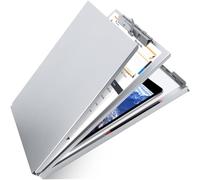 Aluminum Clipboard with Storage, Form Holder Steel Stainless Binder with Metal High Capacity Clip,Heavy Duty Made for Nurses Medical Personnel Jobsite Professionals Stationery Items
