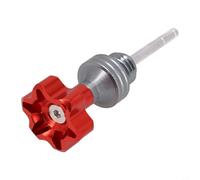 Aluminum CNC Motorcycle Engine Oil Dipstick Cap Red Blue Black Gold Silver Oil Level Gauge for Scooter Crankcase Filler(Red)