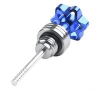 Aluminum CNC Motorcycle Engine Oil Dipstick Cap Red Blue Black Gold Silver Oil Level Gauge for Scooter Crankcase Filler(Blue)