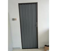 Aluminum Concertina Door 96" Tall Folding Door with Lock, Sliding Barn Door for Basement Garage, Front Room Balcony Foldable Gate, Entry Privacy Door