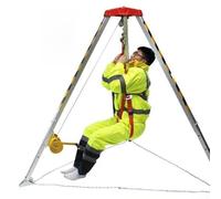 Aluminum Confined Space Tripod Kit with Safe Harness & 32.8' Fall Protection, Fire Rescue Device - Adjustable Legs & Non-Slip Feet, Well/Sewer/Underground Pipe/Tunnel (Size : 1800lbs(82' Winch))