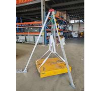 Aluminum Confined Space Tripod Kit with Self-Locking Winch, 1200LBS Capacity, Fall Protection Safety Harness, Emergency Rescue Equipment for Lifting and Safety