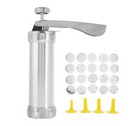 Aluminum Cookie Gun with 20 Discs and 4 Nozzles Cookie Making Tool Durable Baking Tool for Decorating Cookies and Pastries