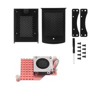 Aluminum Cover Case for RPI5 Board Protective Box with Cooling Fan Metal Heatsink Effective Heat Dissipation Cooling Fan Case for Development Board