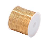 Aluminum Craft Wire 1Roll 0.3-0.6mm Copper Wire For Bracelet Necklace DIY Colorfast Beading Wire Jewelry Cord String Handcraft Making Accessories(Kc gold,0.3mm x 100meters)