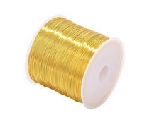 Aluminum Craft Wire 1Roll 0.3-0.6mm Copper Wire For Bracelet Necklace DIY Colorfast Beading Wire Jewelry Cord String Handcraft Making Accessories(Gold,0.5mm x 50meters)