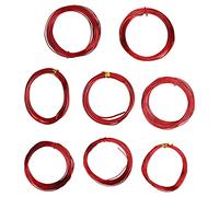 Aluminum Craft Wire, 8 Rolls of 0.6mm and 3mm Soft Bendable Wire for Making and Bonsai Modeling, Red