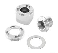 Aluminum Crank Cap Removal Tool Kit For SRAM Crank Systems Including Cap Cover Screw And Service Hardware Components(E-Silver)