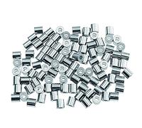 Aluminum Crimp Sleeves for Rigging and Fishing Line Connectors - 50 Pcs M3-M8 Heavy Duty Cable Ferrules(M5)