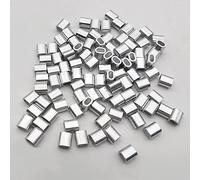 Aluminum Crimping Loop Sleeve Clip 100 PCS Silver Fence Wire Mesh Clips with Double Ferrules for Cable Rope Projects 1.5MM