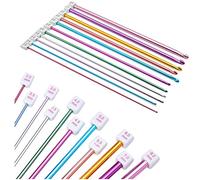 Aluminum Crochet Hooks Set,11pcs Multicolor Tunisian Metal Crochet Kits for Beginners Adults traight Single Pointed Metal Knitting Needles Hand Knit Carpet Blanket DIY Lace Flowers Doily Clothes