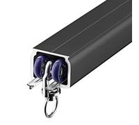 Aluminum Curt Track 2m-15m Black Sliding Curt Rail for Windows Ceilings & Doorways - Versatile Room Divider & Stylish Design