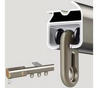 Aluminum Curtain Pole Holders for Wall/Ceiling Mounting Silent Gliss Curtain Track for Dressing Room Bay Windows Living Room Bedroom Room Divider Drilling Ra in Champagne 4.5m/14.7ft Length