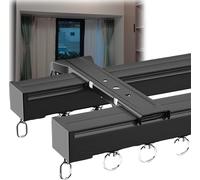 Aluminum Curtain Rail, Heavy-Duty Sliding Track for Room Divider, Ceiling or Wall Mount, Easy Installation, Conjoined Double Curtain Track