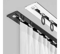 Aluminum Curtain Rods Concealed Sliding Track Built-in Tracks Room Divider Ceiling Shower for Living Bedroom Drop(Black,3.5m(11.5ft))