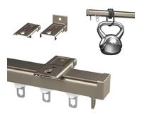 Aluminum Curtain Track 0.5-6m Ceiling/Wall Mount System for Pergola Canopy Gold Finish Ideal for Outdoor Shower Curtains Versatile Curtain Rod Solution (380cm)
