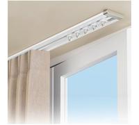 Aluminum Curtain Track 1-Layer 6mm Ultra Flat Rod 0.6-6m Ceiling/Wall Mount for Curtains Room Divider for Bedroom Living Room & Hotels (White 4.1m)