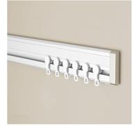 Aluminum Curtain Track 1-Way 6mm Ultra Flat 0.6-6m Ceiling or Wall Mounted Curtain Rod Room Divider for Bedroom Living Room Hotels (White 4m)