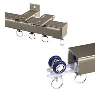 Aluminum Curtain Track 1Channel Set with End Caps & Mounting Accessories Ideal for Flat Bay Windows Room Dividers & Camper Vans (Sekt 550cm)