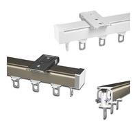 Aluminum Curtain Track 1Layer 2.7m/8.8ft Ceiling Mounted Rail 5m 1m 4m Adjustable Curtain Rod Durable for Windows Room Dividers White