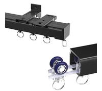 Aluminum Curtain Track 1Layer Complete Curtain Rod Set with End Caps and Mounting Accessories Ideal for Flat Bay Windows Room Dividers & Camper Vans (France 280cm)