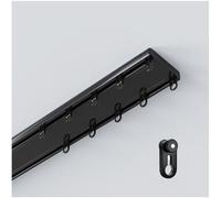 Aluminum curtain track 2 layer ceiling mount adjustable from 50 800 cm flexible design noise reducing modern curtain solution (Black 500 cm)