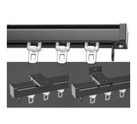 Aluminum Curtain Track 60 600cm Silent Ceiling Wall Mount 1 Lane Includes Hooks & Rollers for Sliding Curtains Ideal for Drapes & Window Treatments