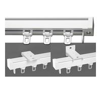 Aluminum Curtain Track 60 600cm Silent Ceiling Wall Mount 1 Layer for Drapes Includes Hooks & Rollers for Sliding Curtains Ideal for Home Décor.